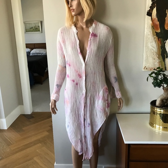 Free People Tie-Dye Button-Up Midi Dress - Picture 8 of 11